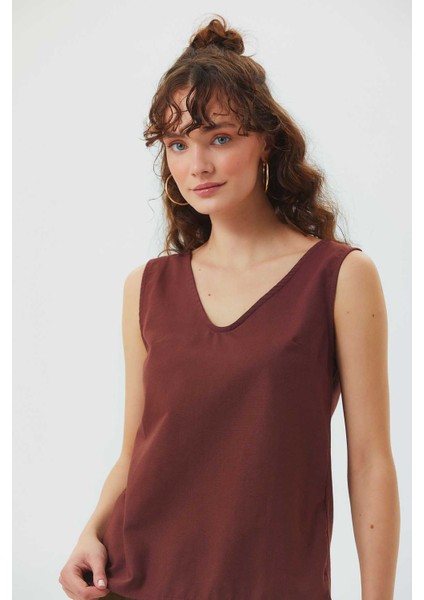 Bohem Sırt Detaylı Otantik Bluz Kahverengi indirimleri