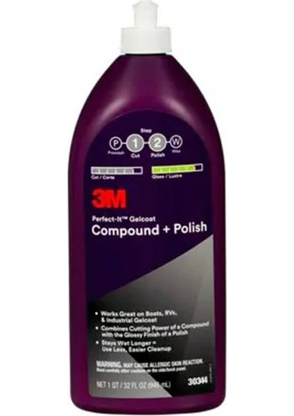 3M™ Perfect-It™ 30344E Jelkot Pasta + Parlatıcı (946 ml)