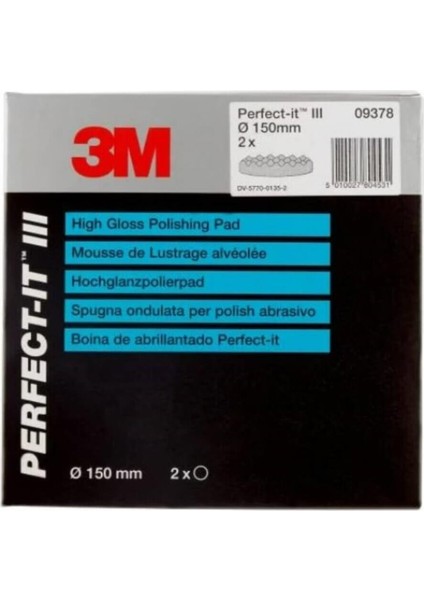 ™ Perfect-It™ 09378 Yüksek Parlaklıklı Parlatma Pedi, Siyah-Sarmal (150 mm)