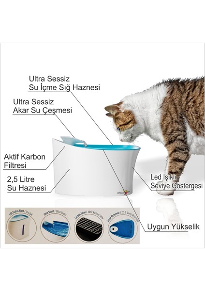 Motorlu Akar Sulu Kedi Köpek Kuş Su Içme Kabı Haznesi Çeşmesi Şelalesi Çeşmesi Musluğu fırsatları