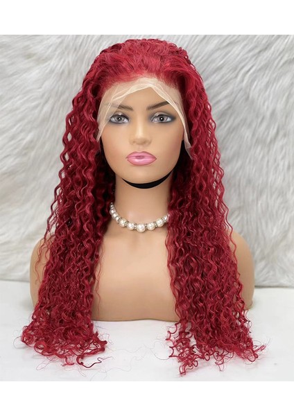 Gerçek Front Lace Tül Peruk - Su Dalgası - Kızıl 70-75 cm