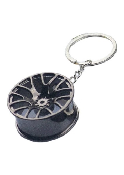 Ultra Realistik Gunmetal Renk Jant Metal Alaşımlı Anahtarlık