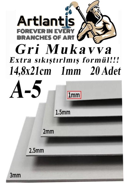 A5 Mukavva Gri 1.0 mm 20 Adet 1 Paket 14 8 x 21 cm A-5 Mukavva 1 0 mm Kalınlığında A-5 Mukavva
