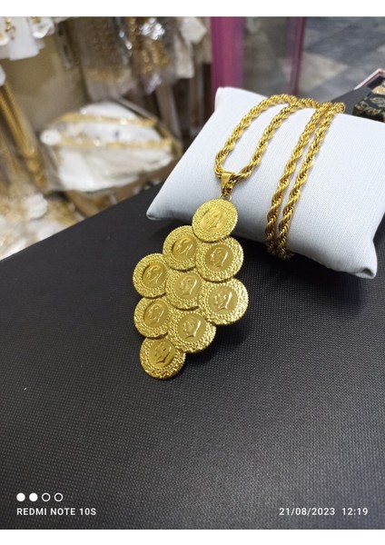 9 Çeyrekli Yüksek Kalite Altın Kaplama Kadın Kolye