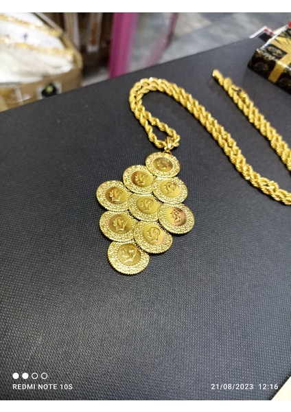 9 Çeyrekli Yüksek Kalite Altın Kaplama Kadın Kolye