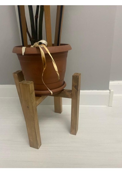El Yapımı Ahşap 28 cm Çiçeklik Saksı Standı Saksı Altlığı ( Saksı Dahil Değildir )