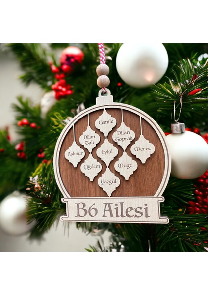 Kişiselleştirilebilir Aile Üyelerinin Isimleriyle Yılbaşı Ağacı Süsü, Aile Ağacı Yılbaşı Çam Ağacı Süsü, Arkadaş Grubu Için Özelleştirilebilir Yılbaşı Dekoru