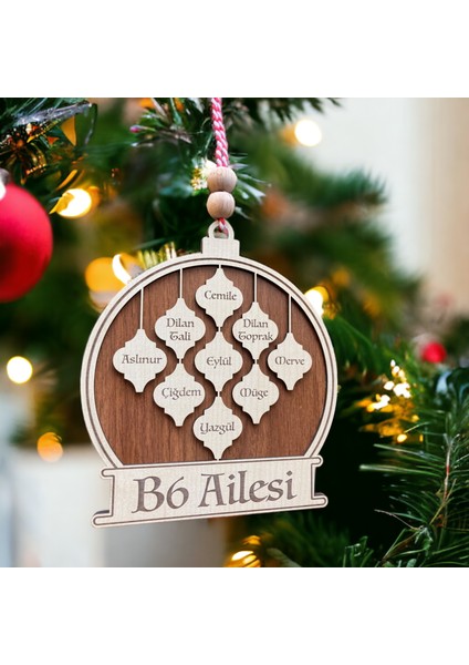 Kişiselleştirilebilir Aile Üyelerinin Isimleriyle Yılbaşı Ağacı Süsü, Aile Ağacı Yılbaşı Çam Ağacı Süsü, Arkadaş Grubu Için Özelleştirilebilir Yılbaşı Dekoru