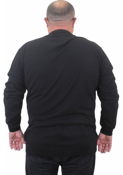 Mocgrande Erkek Büyük Beden Sıfır Yaka Basic Triko Kazak 23750 Sıyah fiyatları