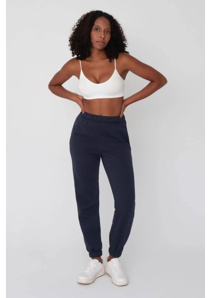 Kadın Kalın Içi Şardonlu Paça Lastikli Eşofman Altı Antrasit