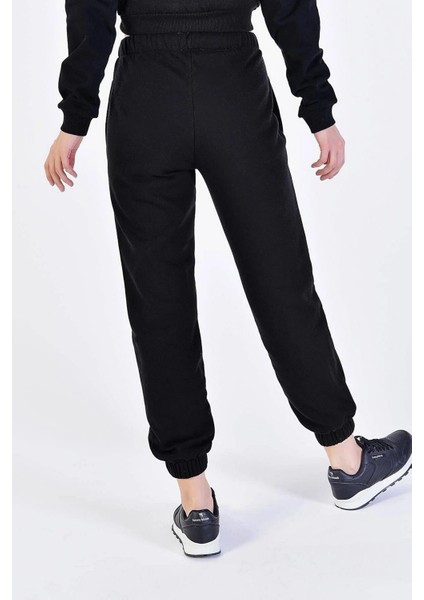 Kadın Kalın Içi Şardonlu Paça Lastikli Eşofman Altı Siyah modelleri