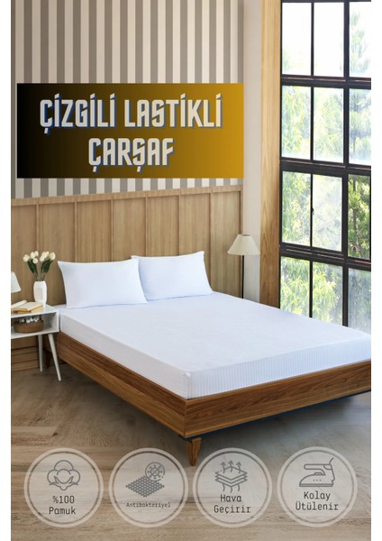 Soft Cotton Tek Kişilik Lastikli Çarşaf Seti 100X200 Cm,30 cm + 1 Adet Yastık Kılıfı 50X70 cm