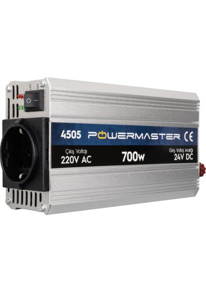 Powermaster PM-4505 24 Volt 700 Watt Modified Sınus Inverter Modifiye Dönüştürücü Soğutmalı