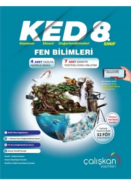 8. Sınıf LGS Fen Bilimleri (KED) Kazanım Ekseni Değerlendirmeleri