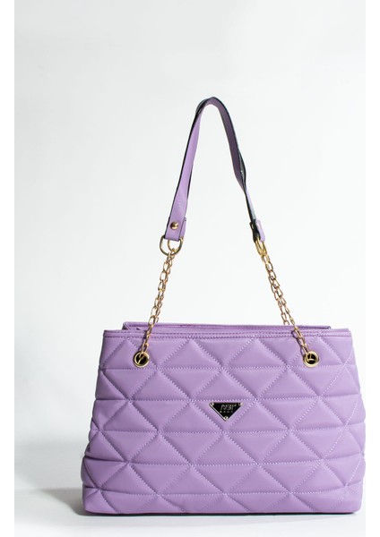 Siyah Kapitone 3 Bölme Fermuar Kapama Zincir Askılı Astarlı El Kol ve Omuz Çantası fırsatları