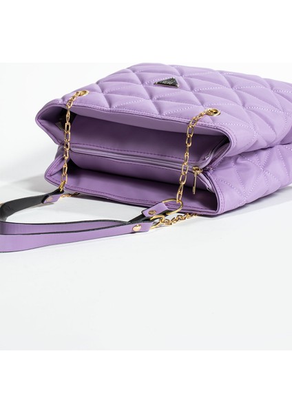 Siyah Kapitone 3 Bölme Fermuar Kapama Zincir Askılı Astarlı El Kol ve Omuz Çantası indirimleri