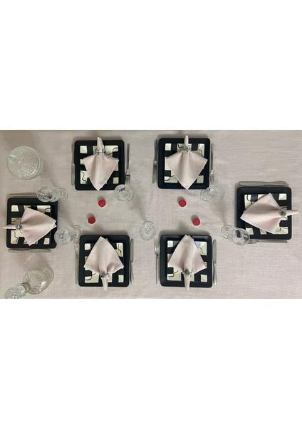 Simli Polyester Keten Dertsiz Masa Örtüsü Pudra Pembe fırsatları