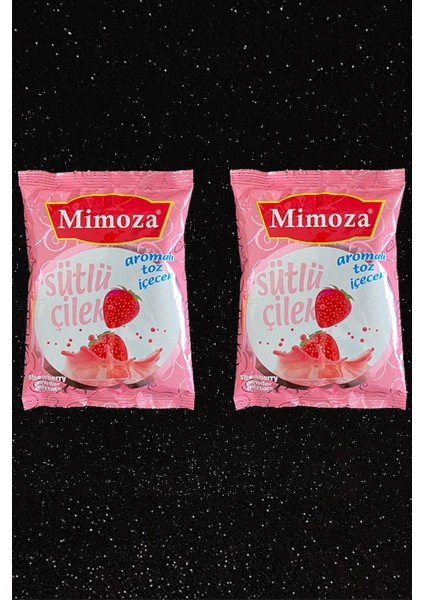 Çilekli Süt Milkshake Sıcak Içiniz Kış ve Meyve Çayı Kafe İçecekleri 2 Adet 400 gr