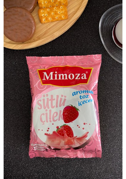 Çilekli Süt Milkshake Sıcak Içiniz Kış ve Meyve Çayı Kafe İçecekleri 2 Adet 400 gr