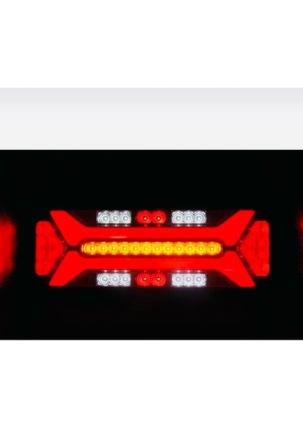 Çeray Yeni Star Neon LED Stop Lambası Kayar Sinyalli Kamyon-Tır-Dorse-Karavan-Kamyonet-Çekici 12X24 Volt 1ADET