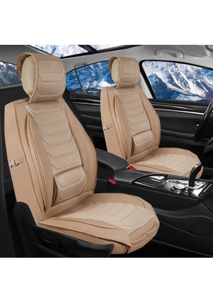 Chevrolet Lacetti Uyumlu Ön Arka 5 Li Set Yarı Deri Norveç Serisi Oto Koltuk Kılıfı Bej Renk