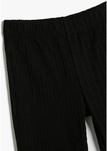 İspanyol Paça Pantolon Kaşkorse Beli Lastikli