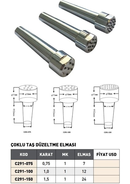 1,5 Karat Pld Çoklu Taş Düzeltme Elması modelleri