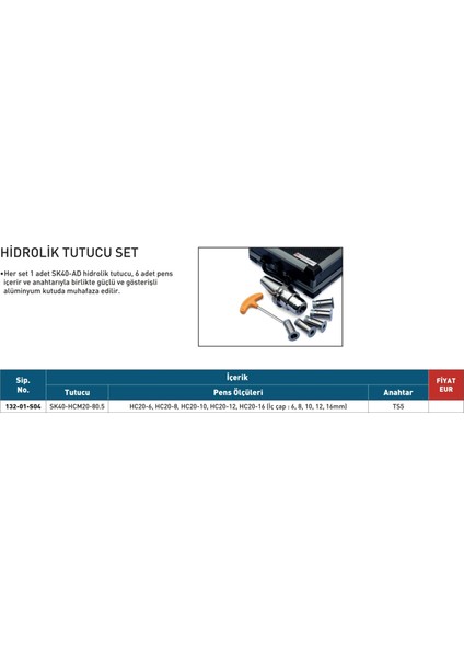 Harlingen SKDIN69871 Hidrolik Pens Tutucu Set