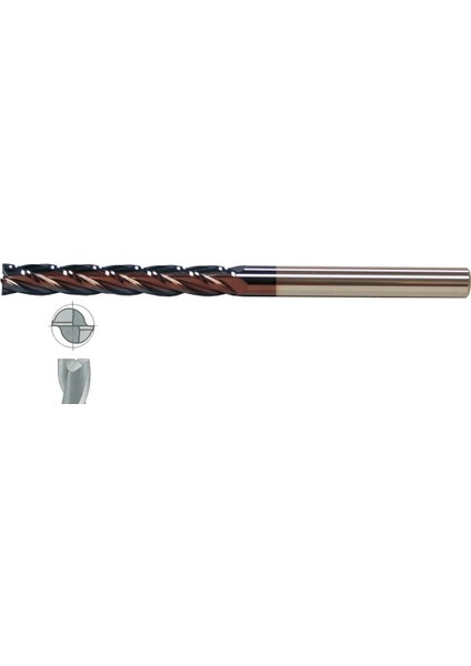 20X75 Mastercut Çok Uzun Sert Metal 2 Ağızlı Tıaln Karbür Parmak Frezesi