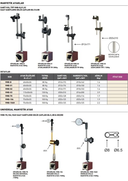 60X50X55 Vertex Manyetik Ayak Vmb-B fiyatları