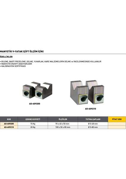 70X 40X 50MM Asimeto Çift Ölçüm Için Manyetik V-Yatak AS-609200 fiyatları