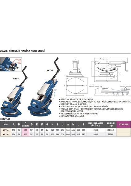 Vwt-6b Vertex 2 Açılı Makina Mengenesi