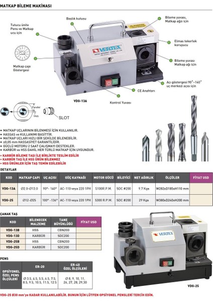 VDG-13A Vertex Matkap Bileme Makinası