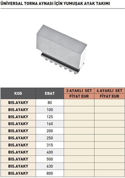 400MM Bison 3 Ayaklı Set Yumuşak Ayak Takımı