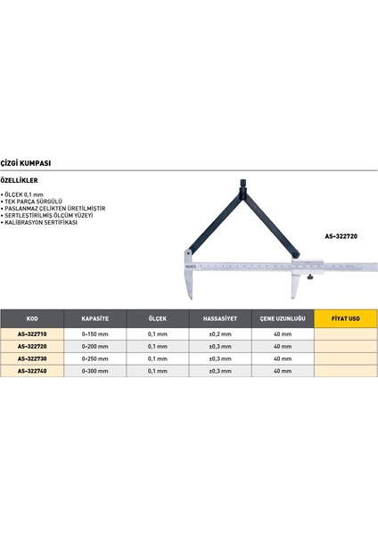 0-150MM Asimeto Çizgi Kumpası AS-322710 fiyatları