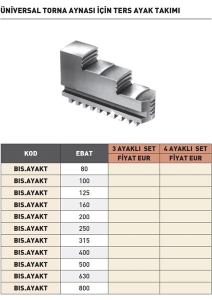 250MM Bison 4 Ayaklı Set Ters Ayak Takımı