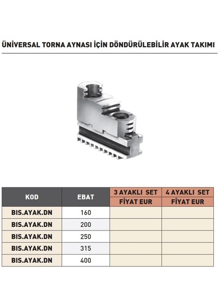 200MM Bison 3 Ayaklı Set Döndürülebilir Ayak Takımı