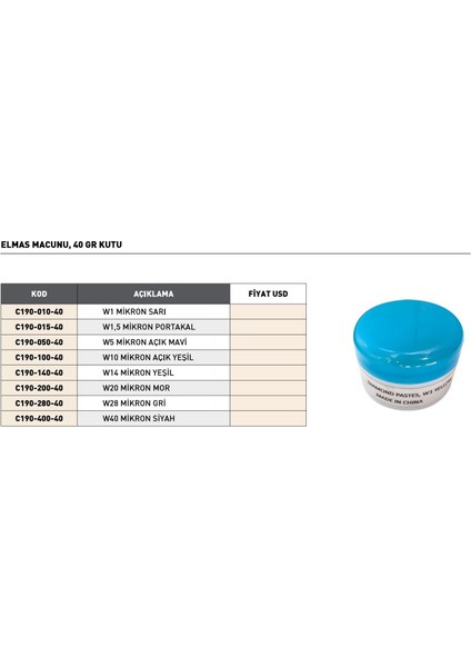 W10 Mikron Pld 40 gr Kutu Elmas Macunu