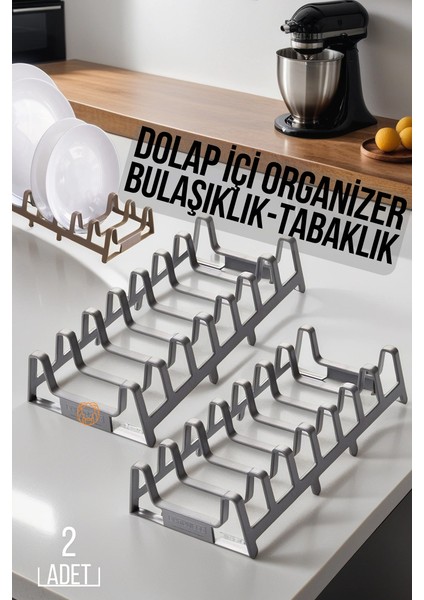 2 Li Dolap Içi Tencere Kapak ve Tabak Düzenleyici Kurutmalık Organizer *447