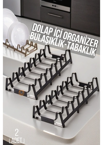 2 Li Dolap Içi Tencere Kapak ve Tabak Düzenleyici Kurutmalık Organizer *446