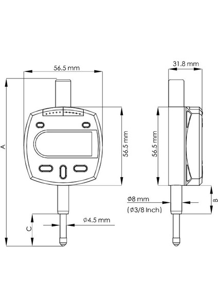 0-25 mm Asimeto Dijital Komparatör Saati AS-405010 fiyatları