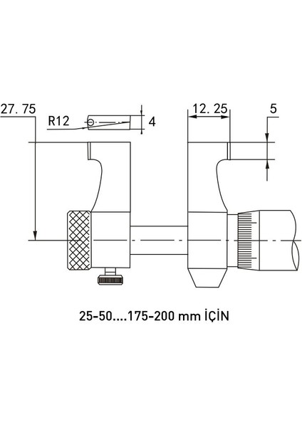 100-125 mm Asimeto Dijital İç Çap Mikrometresi AS-207050