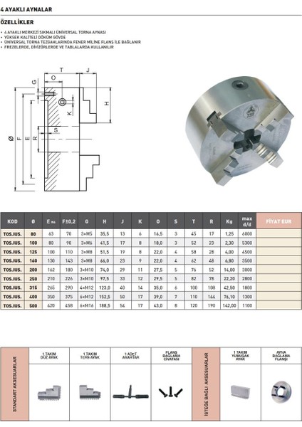 80MM Tos 4 Ayaklı Torna Aynası modelleri