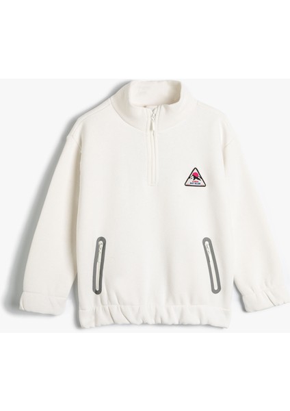 Sweatshirt Kayak Temalı Dik Yaka Uzun Kollu