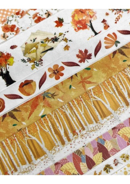 Masking Tape Sonbahar Temalı 10'lu Turuncu Kutu Washi Bant Set Washi Tape bullet Journal scrapbook modelleri