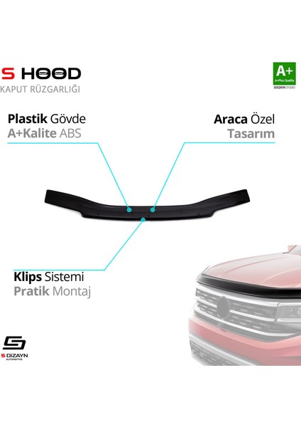 S-Dizayn Volkswagen Transporter T4 Abs Plastik Kaput Rüzgarlığı 1995-2003 A+Kalite fiyatları