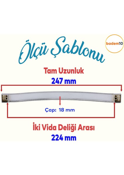 Akasya Mobilya Mutfak Dolabı Çekmece Dolap Kapak Kulpu Düz Ayder Metal Kulbu Kulp Kulpu 224 mm Krom fiyatları