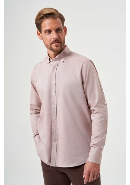 Erkek Paşa Yaka Kol İçi Apoletli Gömlek HARDAL GM23Y231146_D19