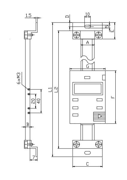 0-450 mm Asimeto Dikey Dijital Doğrusal Cetvel AS-326180