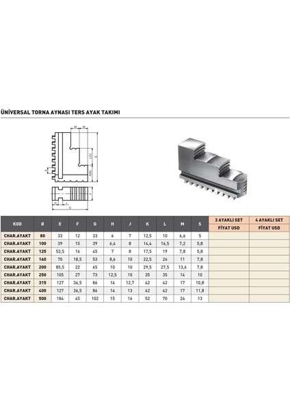 160MM Harvest 3 Ayaklı Ters Ayak Takımı modelleri